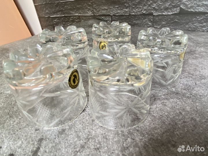 Стопки хрустальные СССР набор 5 штук