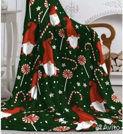 Плед флисовый новогодний