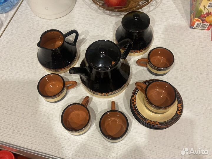 Сервиз чайный из глины СССР