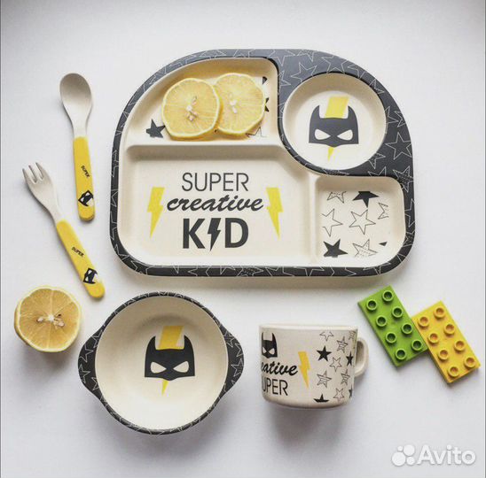 Посуда для детей из бамбука бу