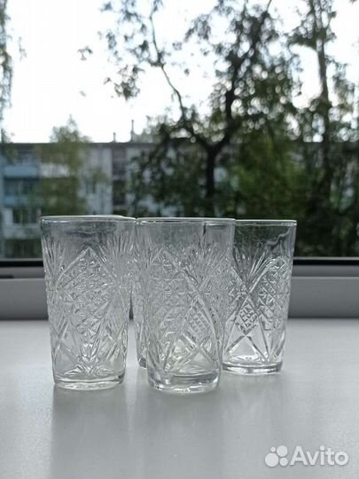 Хрустальные стаканы и рюмки 5шт