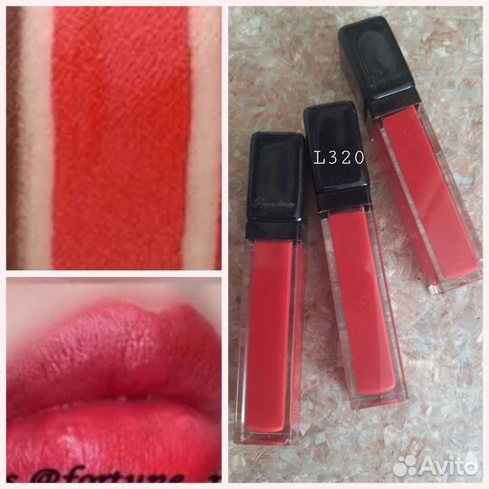 Блеск для губ guerlain kiss kiss L320 red insollen