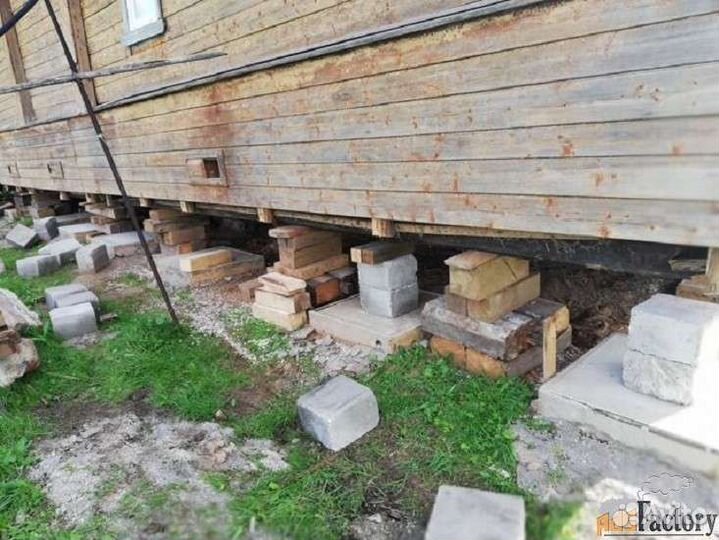 Подъем дома замена венцов