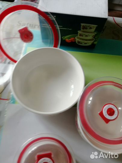 Контейнеры керамические, для продуктов. С крышками