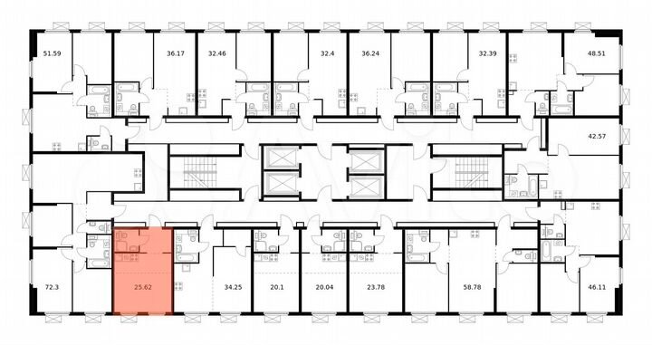 Квартира-студия, 25,6 м², 18/33 эт.