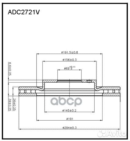 Диск тормозной перед ADC2721V allied nippon
