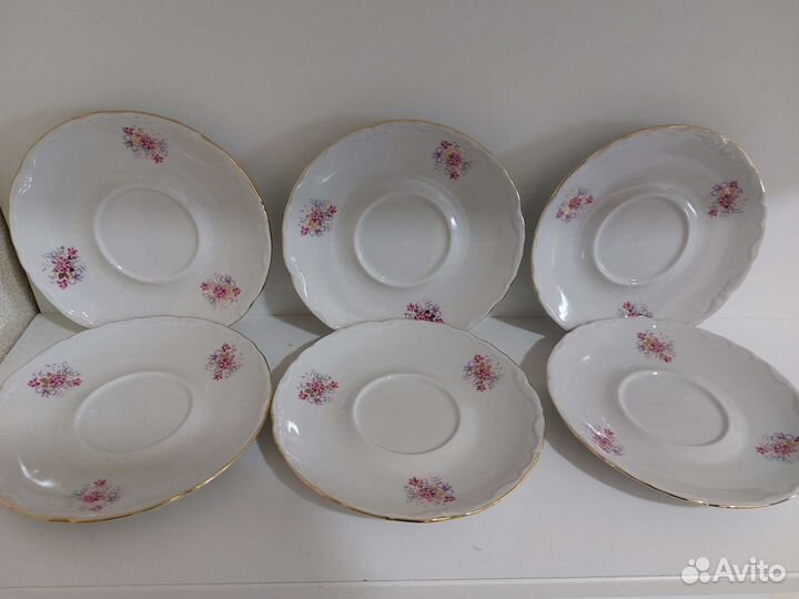 Блюдца фарфор СССР Коростень