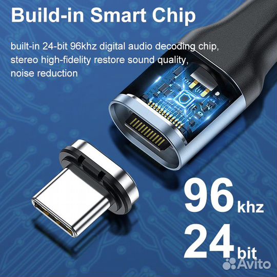 Переходник usb type c aux магнитный
