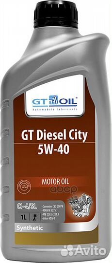 Масло моторное синтетическое GT Diesel City 5W4