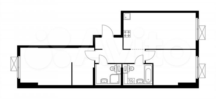 2-к. квартира, 64,8 м², 14/17 эт.