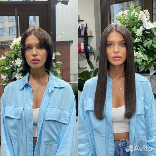 Горячее наращивание волос славянка