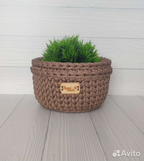 Корзинка интерьерная в оттенке Кофе с молоком