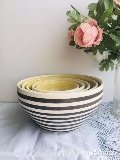 Набор салатников СССР фаянс 5 штук