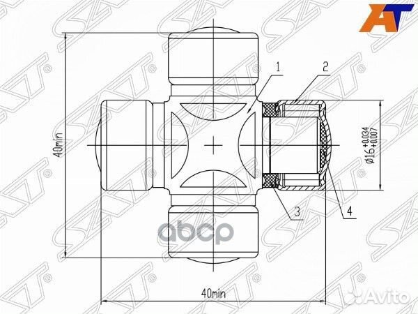 Крестовина рулевая ST1640 Sat