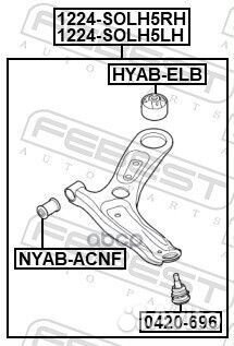 Рычаг нижний левый Hyundai Accent 1224solh5LH