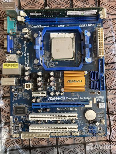 Материнская плата ASRock + процессор AMD Athlon 2