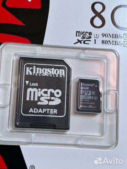 Новая карта памяти Micro SD 8 Гб