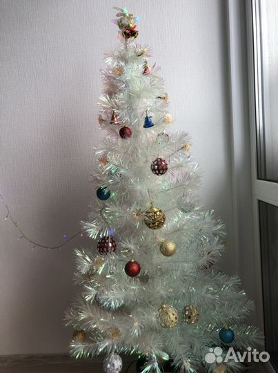 Елка искусственная новогодняя белая 150 см