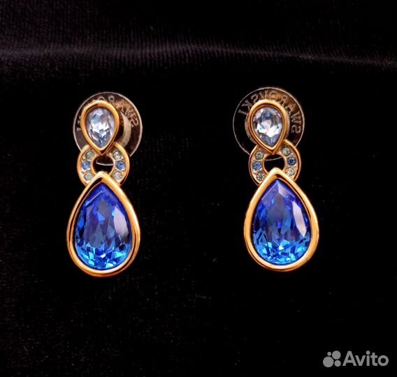 Колье и серьги синие swarovski