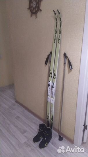 Лыжи беговые детские fisher crs (полный комплект)