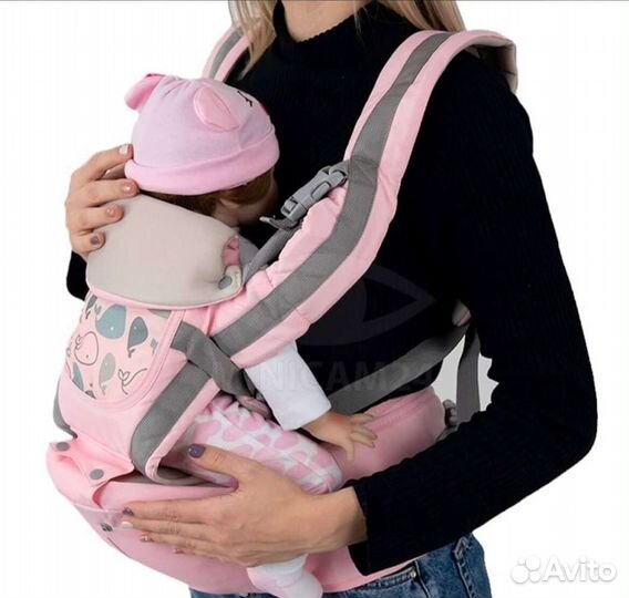 Эрго рюкзак кенгуру для ребенка Aiebao Розовый