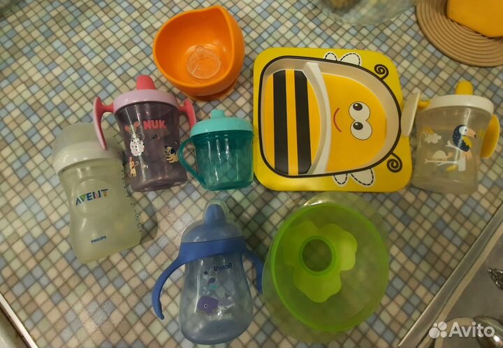 Поильник Nuk, бутылочка Avent