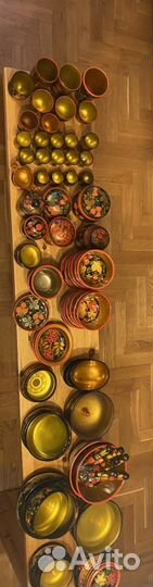 Посуда и ложки из хохлому,ручной работы