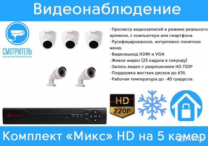 Видеонаблюдение. Комплект 