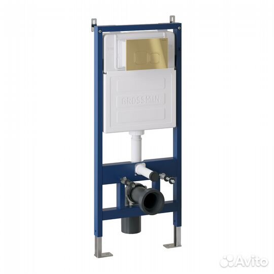 Инсталляция, клавиша золото мат+унитаз GR-4441S G