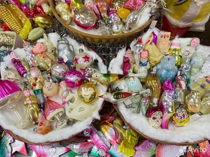 Ёлочные стеклянные игрушки советских времён