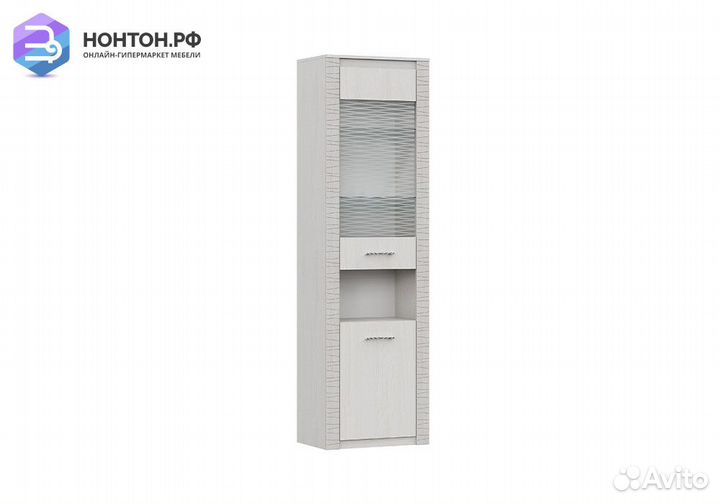 Пенал Вирджиния со стеклом ясень анкор светлый / с