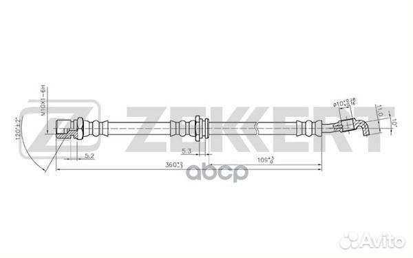 Шланг тормозной задний левый Chevrolet Lacetti