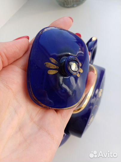 Заварочный чайник, кобальт, Гжель