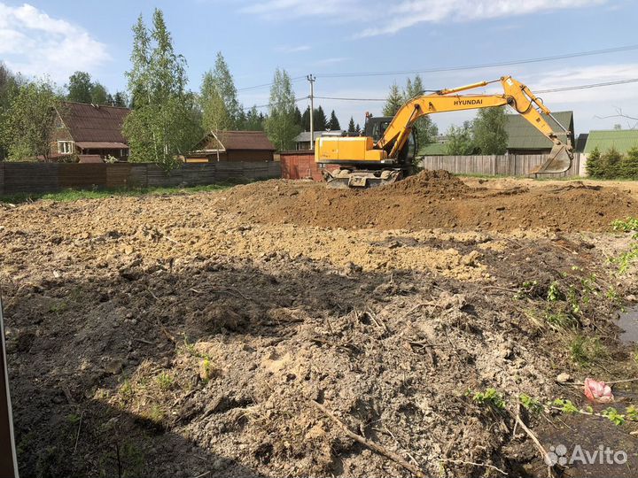 Разработка участка, песок, щебень, грунты, плиты