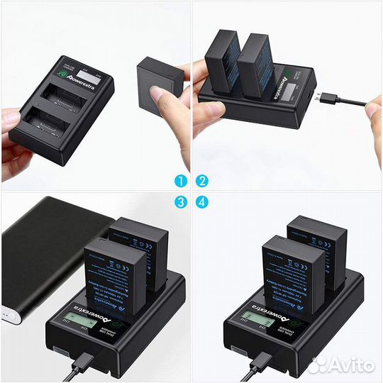 Зарядное устройство+2акб Powerextra NP-W126