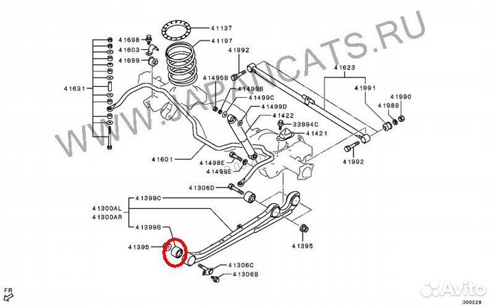 Сайлентблок рычага mitsubishi pajero 96- зад.подв