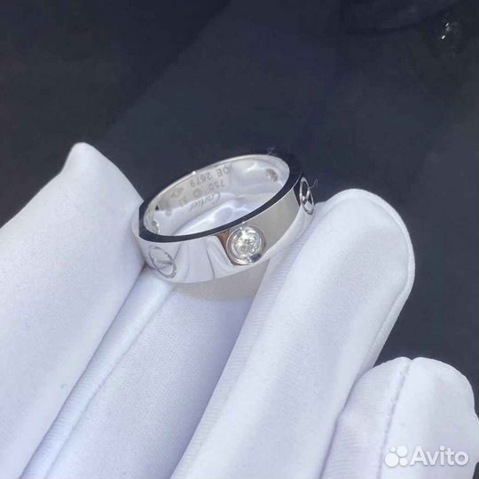 Кольцо Cartier Love, белое золото 585 пробы 0,25ct