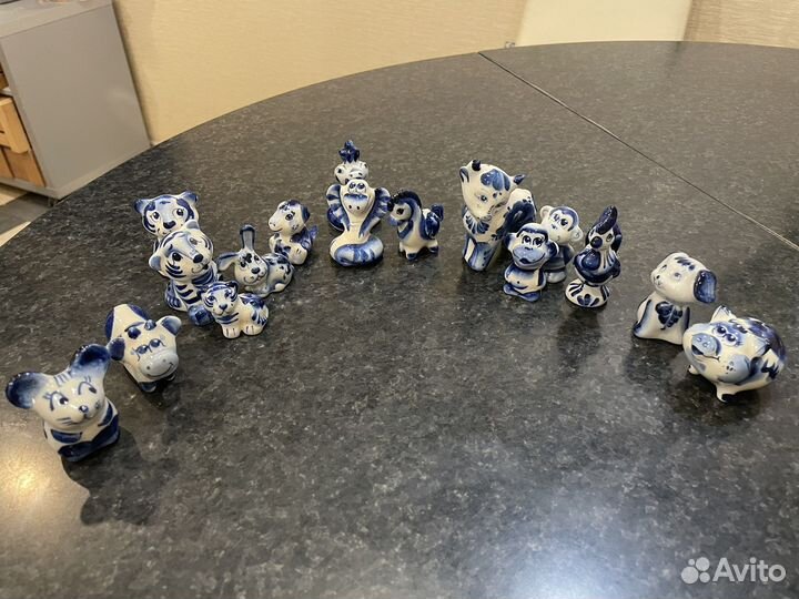 Фигурки дивотных по восточному календарю гжель