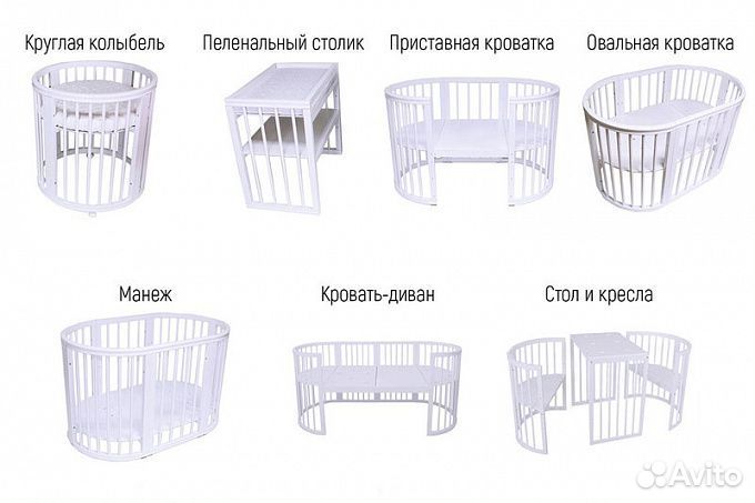 Кроватка 7в1 с матрасами