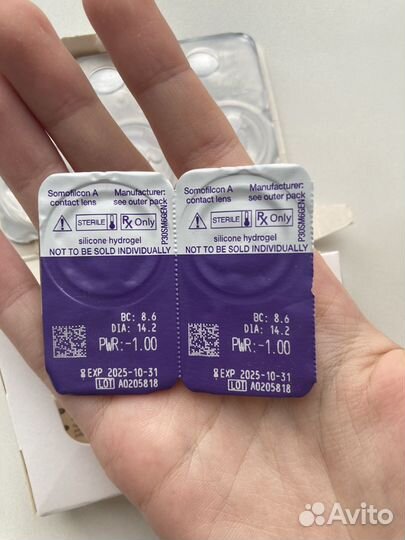 Линзы cooper vision -1.00