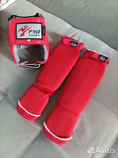 Шлем и щитки для единоборств детские