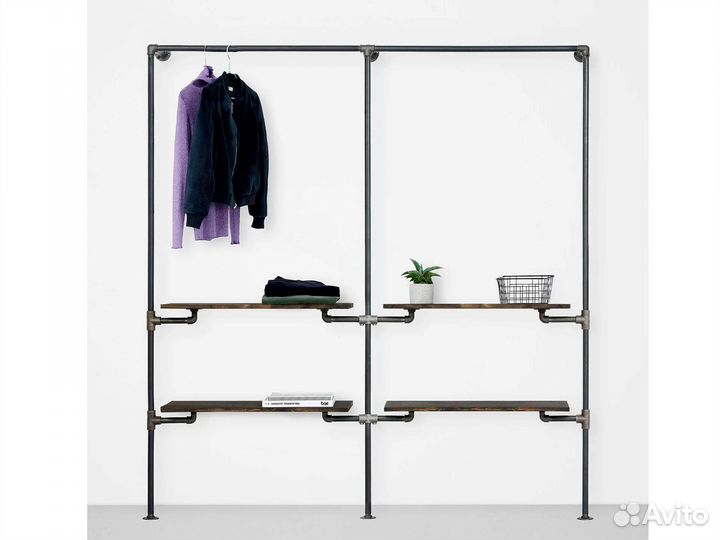 Ward2x4 — рейл - вешалка гардероб в стиле лофт