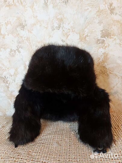 Шапка-ушанка цельномеховая из меха сурка
