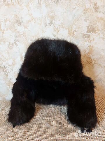 Шапка-ушанка цельномеховая из меха сурка