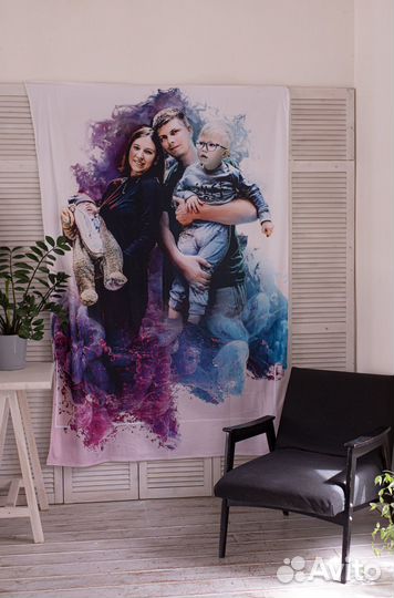 Плед с фото 200х220 флисовый