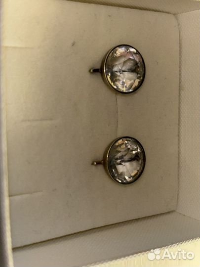 Серьги серебро875 горный хрусталь СССР