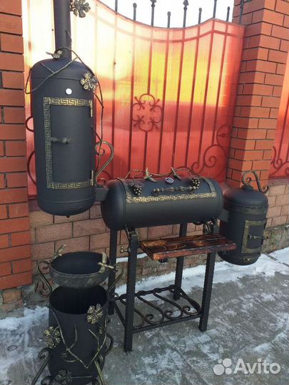 Коптильня-мангал,печь под казан