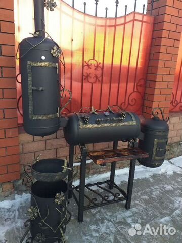 Коптильня-мангал,печь под казан