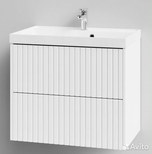 Тумба с раковиной Touch 70 подвесной, белый глянец