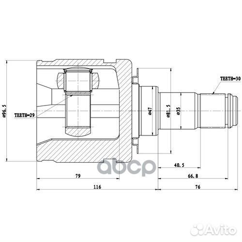 Шрус внутренний перед прав Z87505R Zikmar